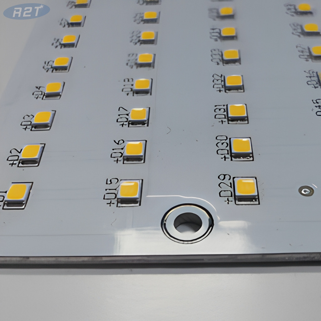 56-SMD2835 Высоковольтная алюминиевая плата со светодиодами (75-90 В, 200 мА) Специальные решения для печатных плат — R2T Industry